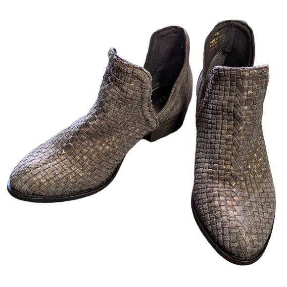 Very Volatile booties woven leather brown metallic size 8.5 - Picture 2 of 10
